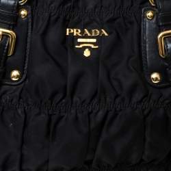 Pre Owned Prada Black Tessuto Nylon Gaufre Tote 