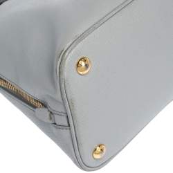 Pre Owned Prada Grey Saffiano Lux Leather Promenade Satchel