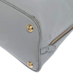 Pre Owned Prada Grey Saffiano Lux Leather Promenade Satchel