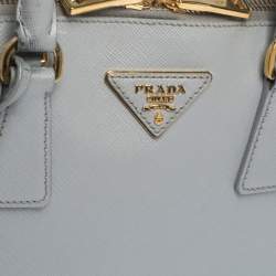 Pre Owned Prada Grey Saffiano Lux Leather Promenade Satchel