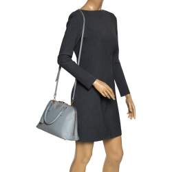 Pre Owned Prada Grey Saffiano Lux Leather Promenade Satchel