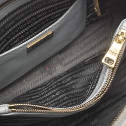 Pre Owned Prada Grey Saffiano Lux Leather Promenade Satchel
