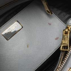Pre Owned Prada Grey Saffiano Lux Leather Promenade Satchel