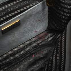 Pre Owned Prada Grey Saffiano Lux Leather Promenade Satchel