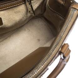 Pre Owned Prada Tan Leather Mini Double Zip Tote