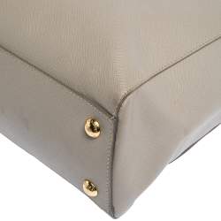 Pre Owned Prada Grey Saffiano Lux Leather Tote