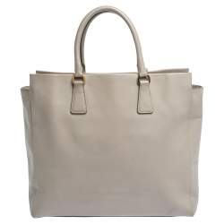 Pre Owned Prada Grey Saffiano Lux Leather Tote