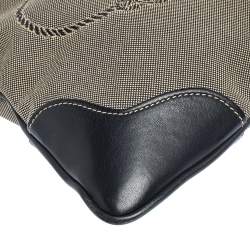 Pre Owned Prada Dark Blue/White Logo Jacquard Canvas and Leather Crossbody Bag