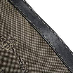 Pre Owned Prada Dark Blue/White Logo Jacquard Canvas and Leather Crossbody Bag