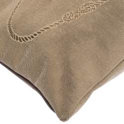 Prada Beige/Brown Logo Jacquard Fabric and Leather Messenger Bag