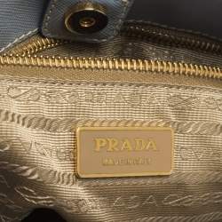 Pre Owned Prada Bicolor Perforated Saffiano Lux Leather Medium Tote