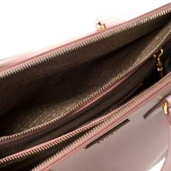 Pre Owned Prada Pale Pink Saffiano Lux Leather Medium Double Zip Tote