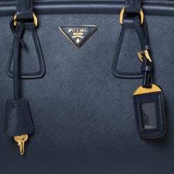 Pre Owned Prada Navy Blue Saffiano Lux Leather Parabole Tote