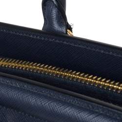 Pre Owned Prada Navy Blue Saffiano Lux Leather Parabole Tote