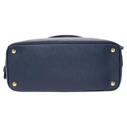 Pre Owned Prada Navy Blue Saffiano Lux Leather Parabole Tote