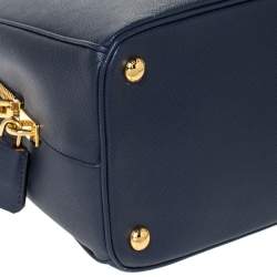Pre Owned Prada Navy Blue Saffiano Lux Leather Parabole Tote
