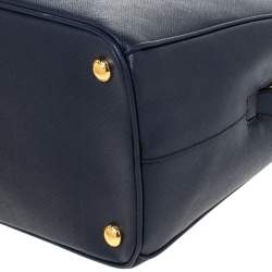 Pre Owned Prada Navy Blue Saffiano Lux Leather Parabole Tote