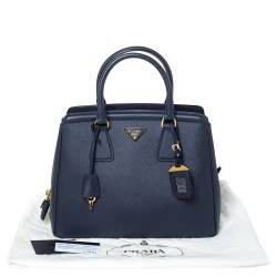 Pre Owned Prada Navy Blue Saffiano Lux Leather Parabole Tote