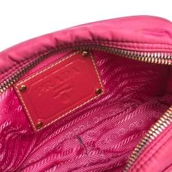 Pre Owned Prada Two Tone Pink Nylon and Patent Leather Jeweled Camera Crossbody Bag