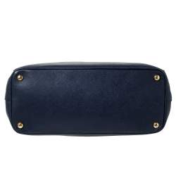 Pre Owned Prada Blue Saffiano Lux Leather Large Double Zip Tote