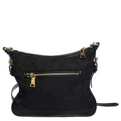 Pre Owned Prada Black Tessuto Nylon and Leather Crossbody Bag