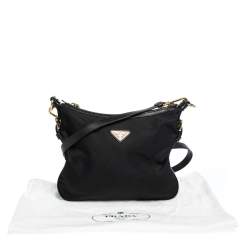 Pre Owned Prada Black Tessuto Nylon and Leather Crossbody Bag