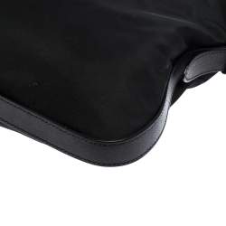 Pre Owned Prada Black Tessuto Nylon and Leather Crossbody Bag