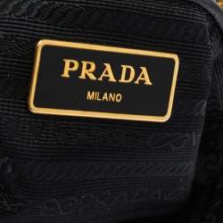 Pre Owned Prada Black Tessuto Nylon and Leather Crossbody Bag