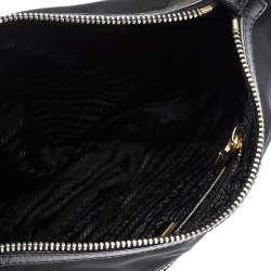 Pre Owned Prada Black Tessuto Nylon and Leather Crossbody Bag