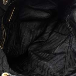 Pre Owned Prada Black Nylon and Patent Leather Hobo