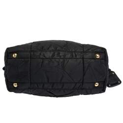 Pre Owned Prada Black Nylon and Patent Leather Hobo