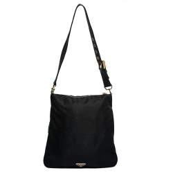 Pre Owned Prada Black Nylon and Leather Shoulder Bag
