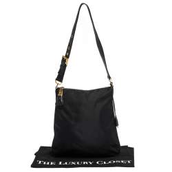 Pre Owned Prada Black Nylon and Leather Shoulder Bag