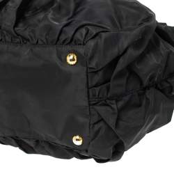 Pre Owned Prada Black Tessuto Nylon Origami Pleated Tote