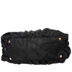 Pre Owned Prada Black Tessuto Nylon Origami Pleated Tote