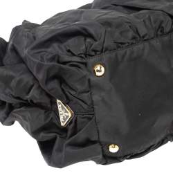 Pre Owned Prada Black Tessuto Nylon Origami Pleated Tote