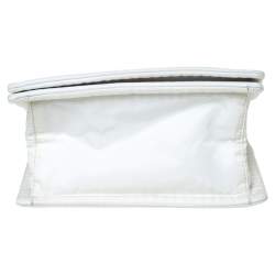 Pre Owned Prada White Tessuto Nylon Logo Plaque Flap Chain Shoulder Bag