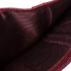 Pre Owned Prada Red Saffiano Lux Leather Compact Wallet