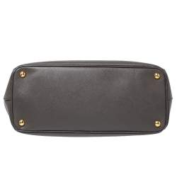 Pre Owned Prada Grey Saffiano Lux Leather Large Double Zip Tote