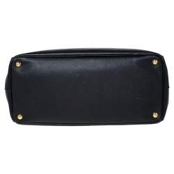 Pre Owned Prada Black Saffiano Lux Leather Large Gardener's Tote