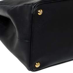 Pre Owned Prada Black Saffiano Lux Leather Large Gardener's Tote