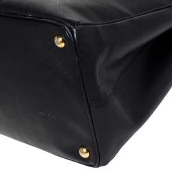 Pre Owned Prada Black Saffiano Lux Leather Large Gardener's Tote