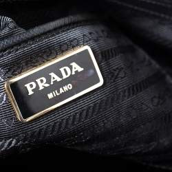 Pre Owned Prada Black Saffiano Lux Leather Large Gardener's Tote