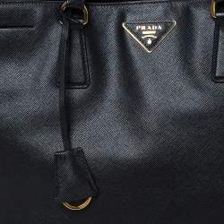 Pre Owned Prada Black Saffiano Lux Leather Large Gardener's Tote