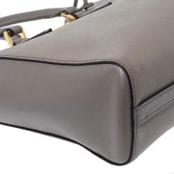 Pre Owned Prada Grey Saffiano Lux Leather Tote