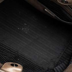 Pre Owned Prada Brown Leather Medium Twin Pocket Double Handle Tote