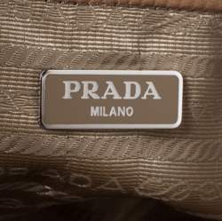 Pre Owned Prada Tan Nappa Gaufre Leather Clutch