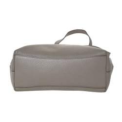 Pre Owned Prada Grey Vitello Daino Leather Logo Embossed Tote