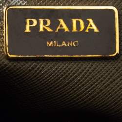 Pre Owned Prada Moose Green Saffiano Leather Dome Satchel