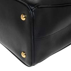 Pre Owned Prada Black Saffiano Lux Leather Medium Galleria Tote
